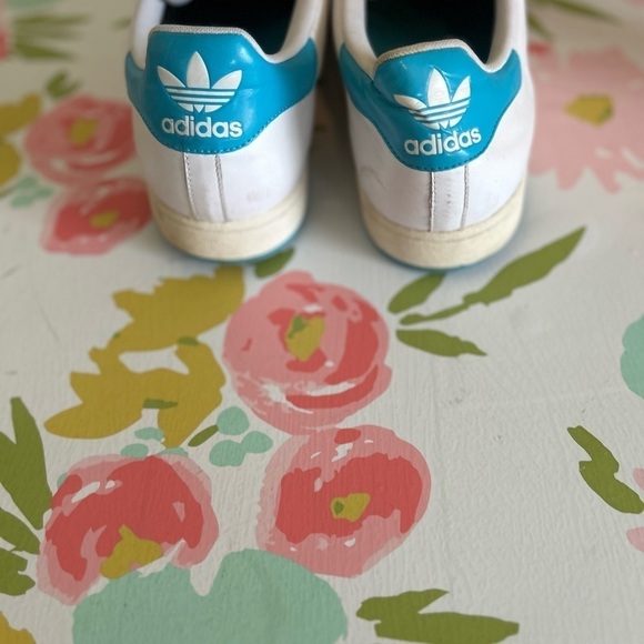 Adidas size 18, US men's white and blue old-school sneakers - Picture 4 of 9